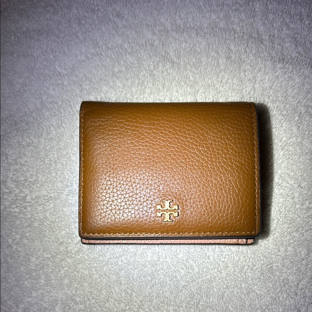 Tory Burch Brown Blake Leather Colorblock Mini Wallet